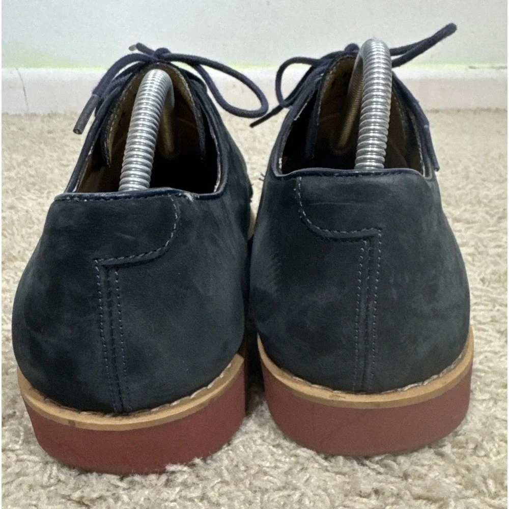 Brooks Brothers Classic Oxford Lace Up Blue Suede Shoes Men's 9.5 D Preppy Work